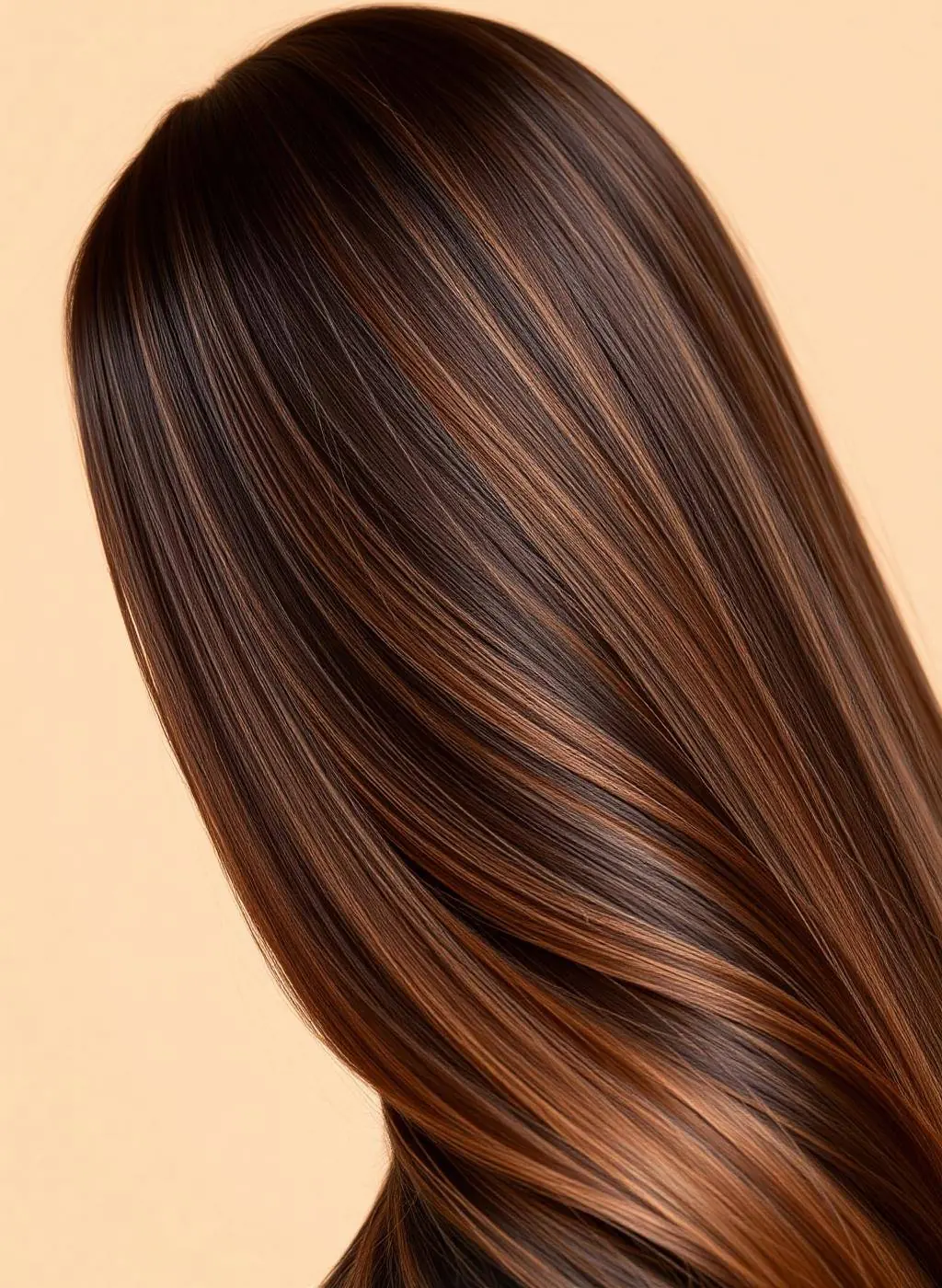 Dimensional balayage on long dark hair